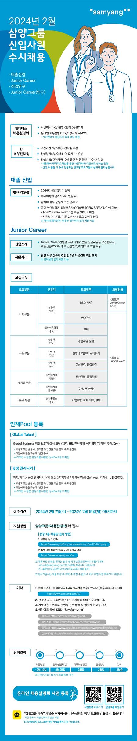 2024 2월 삼양그룹 신입사원 수시채용