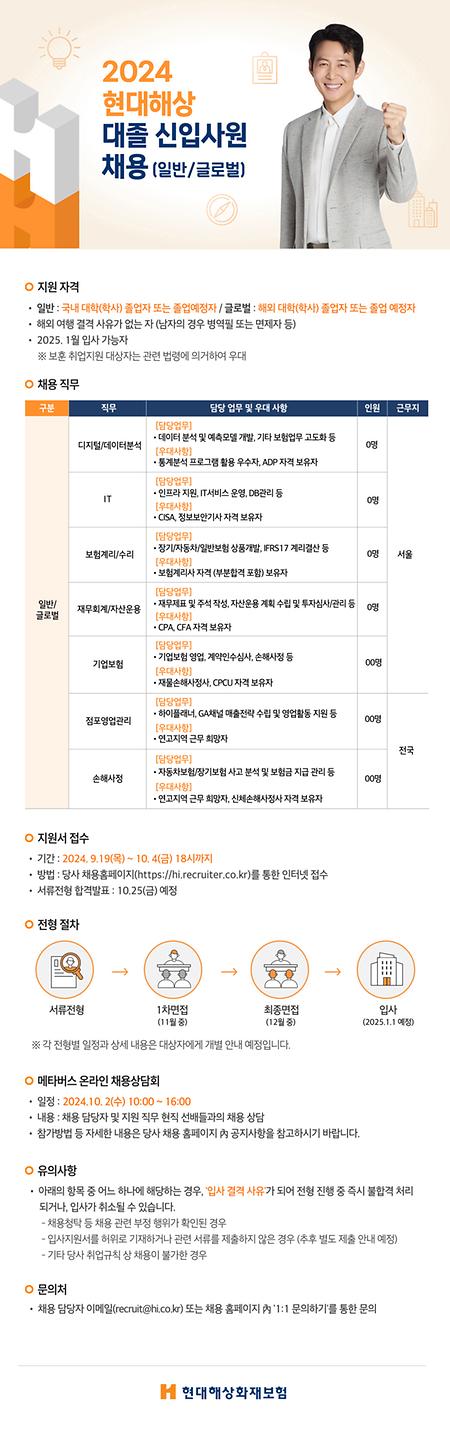 [현대해상] 2024 현대해상 신입 채용 공고문