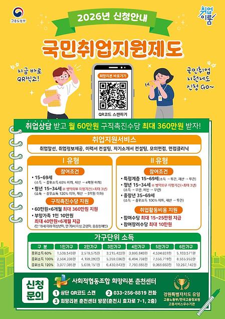 고용노동부 국민취업지원제도 안내 포스터